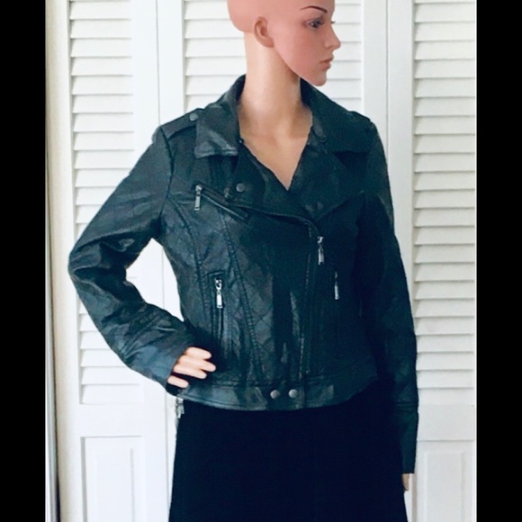 Vintage Jackets & Blazers - VINTAGE🌈Cool Vegan Leather Bomber Jacket!🌈EUC!